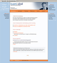 buero-abel.de, website, Webdesign, Codierung: xhtml, css, statisch