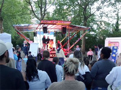 Musik Convoy LKW-B&uuml;hne in M&uuml;nster Kinderhaus, Publikum