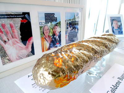 das Goldene Baguette, Objekt, zu OPEN HOUSE 2026 - Offene Ateliers im Speicher2 in M&uuml;nster vom 08. bis 10. Mai 2026